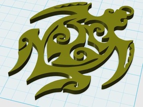 havaianas tartaruga a moda 3d amuleto arte chaveiro simples assim 3d print model - Mito3D