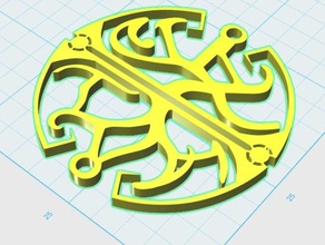 denge sembolü sanat 3d amulet takı Anahtarlık sembol 3d print model - Mito3D