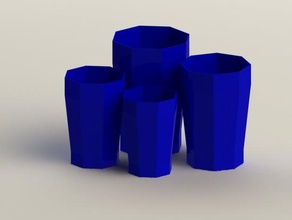 original-achteckige-Glas-Sammlung - colecci n vasos octogonales Container 3d print model - Mito3D