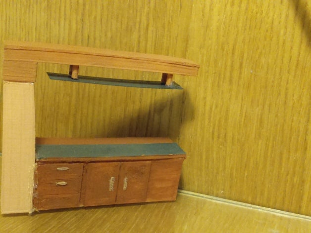 comptoir de bar planche à découper modèle meubles 3D print model - Mito3D