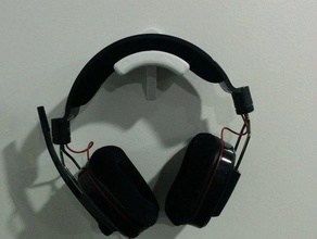 wall-mounted headphone headset holder organization headphones wall mount 3d print model - Mito3D
