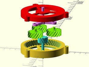 epicyclic engrenagem do trem as ferramentas epicycloid epicycloidal planetária de força 3d print model - Mito3D