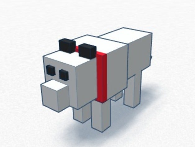 minecraft-Hund Tiere Hund minecraft tinkercad 3D print model - Mito3D