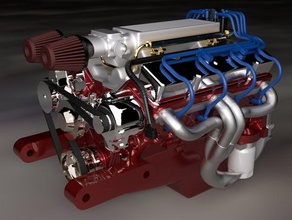 chevy sb receiverbox aksiyel wraith r c araçlar aksiyal chevrolet paletli motor rc rockcrawler ölçek ölçekli model parçaları v-8 3d print model - Mito3D