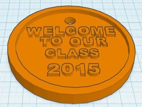 welcome medal 2015 school year 3d printing classroom medallion printrbot learn 3d print model - Mito3D