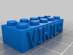 lego block necklace keychain vikica construction toys customized 3d print model - Mito3D