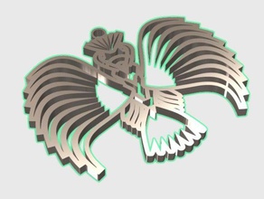 eagle art 3d animal key keychain keychains model 3d print model - Mito3D