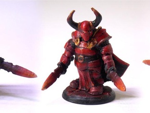 chaos swordmaster 28mm toys & games dungeons dragons fantasy miniature wargames warrior 3d print model - Mito3D