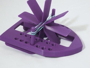 hamel monocasco en bote de remo juguetes mecánicos barco la maker faire paleta batalla banda goma juguete los barquito 3d print model - Mito3D