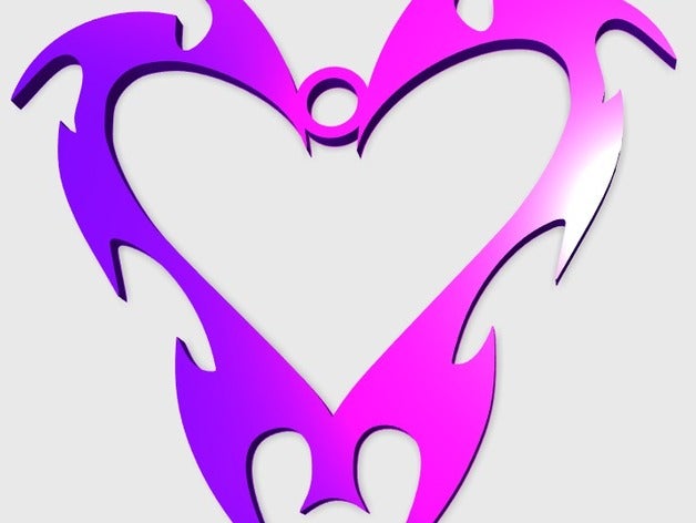 tribal pendentif cœur bijoux Coeur en 3d la mode de l'amour coeur saint valentin trousseau amour valentinesday 3D print model - Mito3D