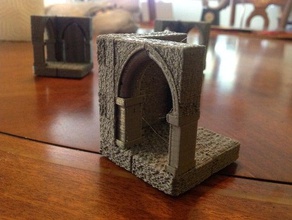 gothic rpg tile - 2x2 corner left open archway toy & game accessories dwarven forge openforge tiles wargame 3d print model - Mito3D