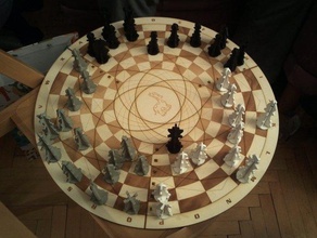 3 oyuncu satranç tahtası eşleşen rakamlar diğer metalab 3d print model - Mito3D