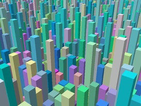 rasgele oluşturulan renk küpleri yükseklik matematik sanatı engeller şehir rastgele yonof 3d print model - Mito3D