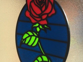 stained glass type rose art 3d print model - Mito3D