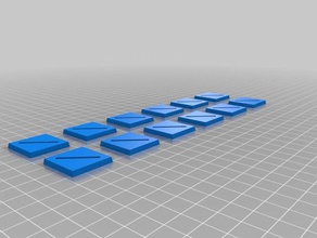 6x2-Quadrat 25mm abgewinkelt Schlitz Miniatur-Basen Spielzeug & game Zubehör kundengebundene 3d print model - Mito3D