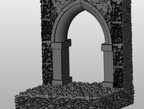 gothic rpg tile - 2x2 open archway wall plus floor toy & game accessories dwarven forge openforge tiles wargaming 3d print model - Mito3D