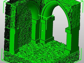 gothic rpg tile - 2x2 corner right open archway toy & game accessories dwarven forge openforge tiles wargaming 3d print model - Mito3D