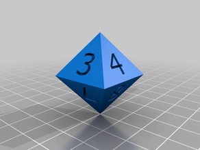 8 sided die dice 3d print model - Mito3D