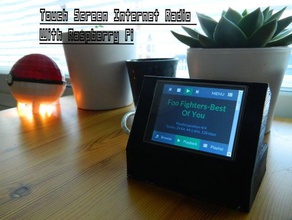 touchscreen internet radio diy adafruit instructables raspberry pi case wlan 3d print model - Mito3D