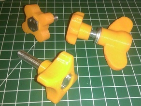 verschiedene hand-knops hex-Schrauben, Muttern, Metrisch m4 m5 m6 m7 m8 Teile bolt Sechskantmutter Metrik Mutter Schraube 3d print model - Mito3D