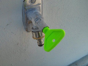 key outdoor water faucet garden handle 3d print model - Mito3D