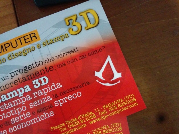assasins creed segni e loghi assassin ' s dpc computer fa fagag paolo diamante polka stampa3dudine 3D print model - Mito3D