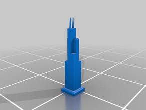 modelo de sears torre willis chicago las estructuras edificios la 3d print model - Mito3D