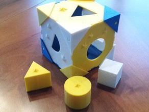 fun cube kids puzzles colors forms logic multiple pieces play puzzle 3d print model - Mito3D