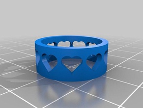 coeur bague les anneaux personnalisé 3d print model - Mito3D