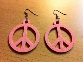 peace earring other earing jewelry openscad 3d print model - Mito3D