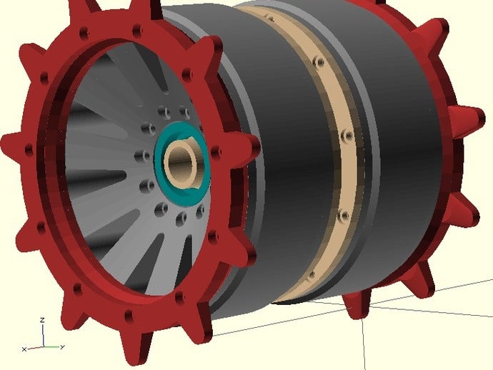 roues des chars rc véhicules scad 3D print model - Mito3D