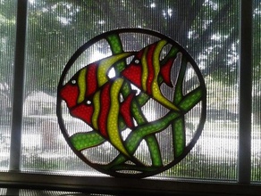angelfish art stained glass 3d print model - Mito3D