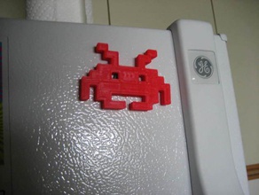 space invader magnete altri invasori magneti 3d 8bit art frigorifero famiglia cucina modello ornamento reprap spazio di un mese utile video gioco giochi videogame videogiochi 3d print model - Mito3D