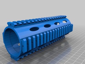 universal quad-rail A impressão 3d airsoft acessórios anexo gun partes ar15 arma de fogo m4 quadrail quad rail ferroviário 3d print model - Mito3D