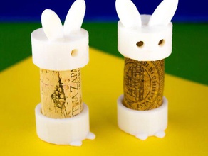 bunny cork decorator decor pals wine 3d print model - Mito3D