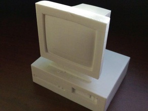old 486 style computer sculptures crt desktop miniature monitor pc relic 3d print model - Mito3D