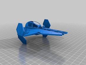 jedi interceptor A impressão 3d 3d print model - Mito3D