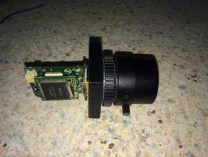 simple sensor ccd c montaje de la lente placa cámara c-mount cmount cs 3d print model - Mito3D