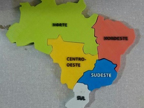 Karte Brasilien - regi es do brasil lernen 3d print model - Mito3D