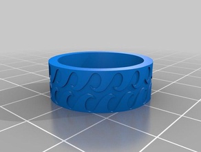 wave ring Schmuck 3d print model - Mito3D
