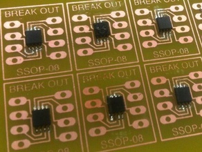 ssop-08 smd adapter other eagle londonhackspace pcb breakout 3d print model - Mito3D