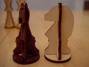 plywood chess set other laser lasercut techshop durham 3d print model - Mito3D