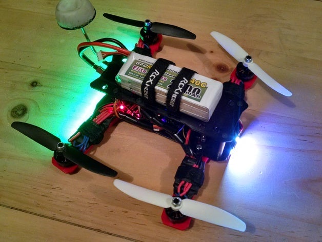 lower frame led mount & catured nut r c vehicles fpv peon230 quadcopter 3D print model - Mito3D