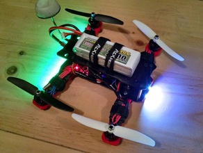 lower frame led mount & catured nut r c vehicles fpv peon230 quadcopter 3d print model - Mito3D