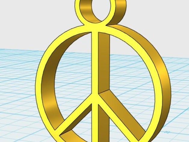peace sign pendant jewelry 3D print model - Mito3D
