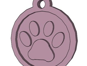 dog paw pendant jewelry dogs pets 3d print model - Mito3D