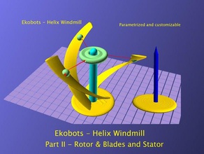 cc - ekobots helix windmill part ii physics & astronomy catchthewind classroom customizable customizer darrieus turbine mechanical toy meshlab openscad parametric wind winmill 3d print model - Mito3D