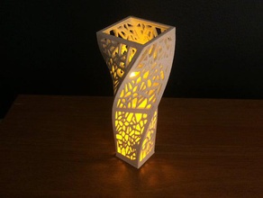 voronoi spiral centerpiece vase decor decoration geometry lamp light lightitup tea twist wedding 3d print model - Mito3D
