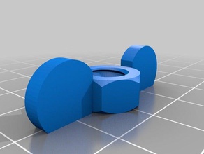 meu personalizados porca de trabalho 8mm wingnut parafuso 7mm partes personalizado 3d print model - Mito3D