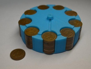 gyroman - au 1c moneda compatible con volante de inercia juguetes mecánicos remix 3d print model - Mito3D